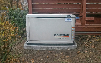 Generator One Electrician in Northeast Ohio installing a whole-house generator