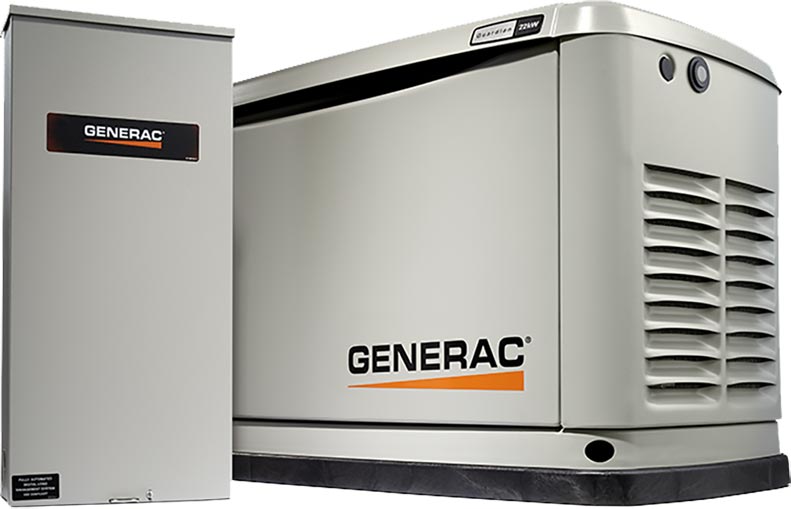 Half green half yellow light on generac generator